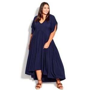 AVENUE Women's Plus Size Val Dress - navy